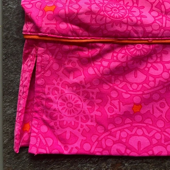 Lands’ End Cerise pink celestial geo tunic swim cover up dress. Size small - Picture 7 of 16